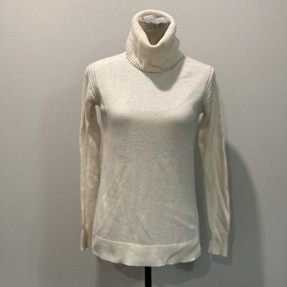 J.Crew XS Turtleneck Sweater Cream Wool Soft Knit Pullover - Picture 9 of 11
